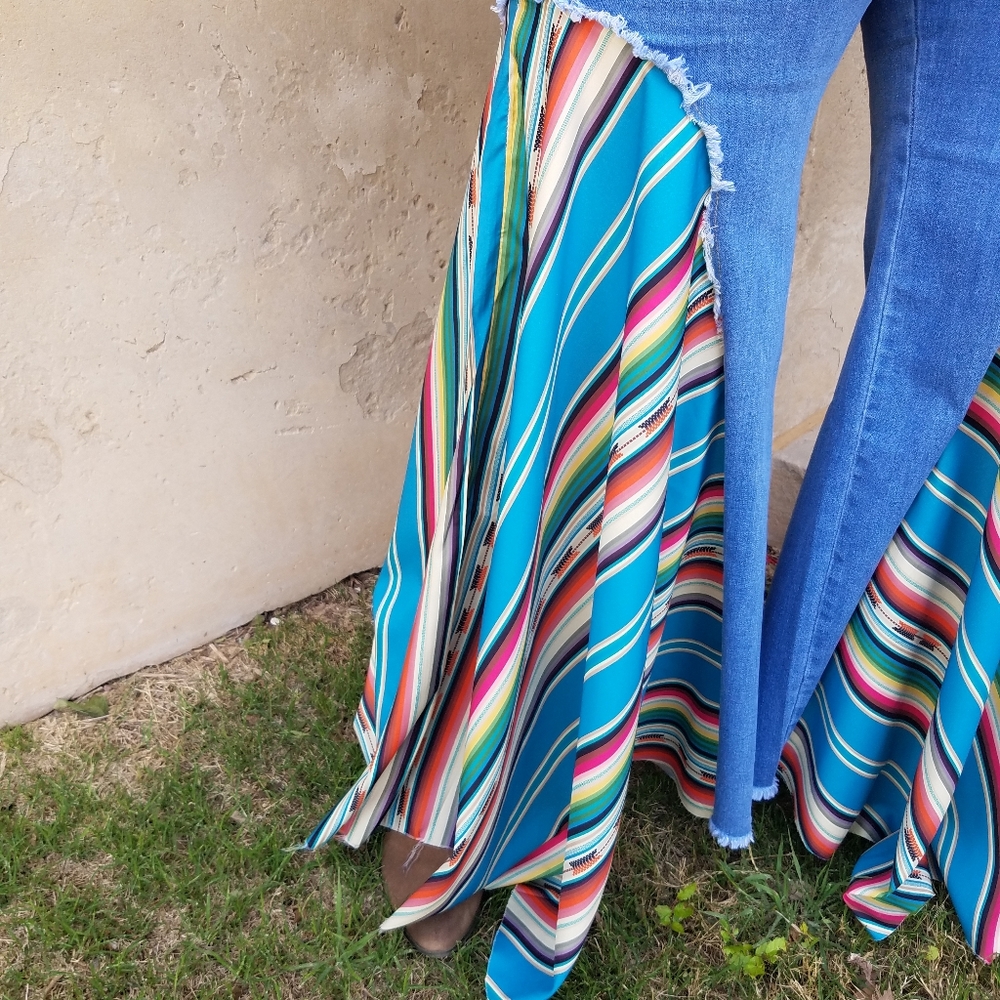 Lucky and Blessed L&B Teal Serape Plus Size Jeans - Picture 2 of 15